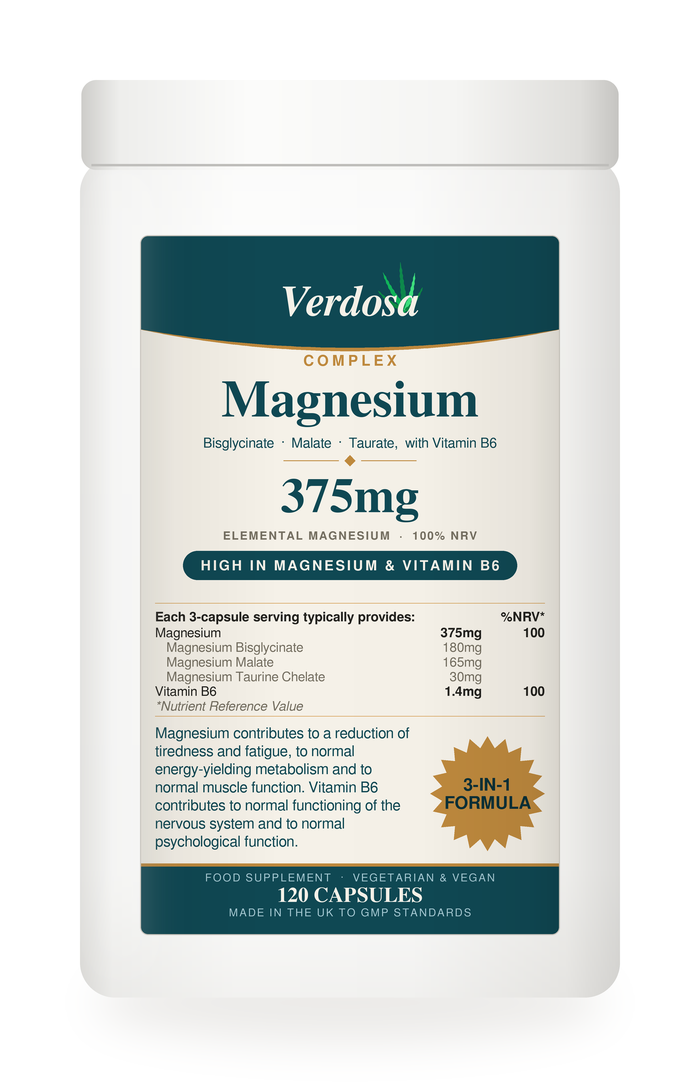 Verdosa Magnesium Complex — 120 capsules · 3-in-1 formula