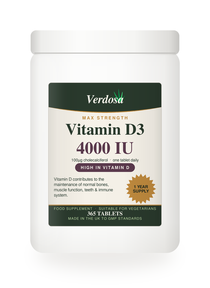 Verdosa Vitamin D3 4000 IU — 365 tablets · 1 year supply